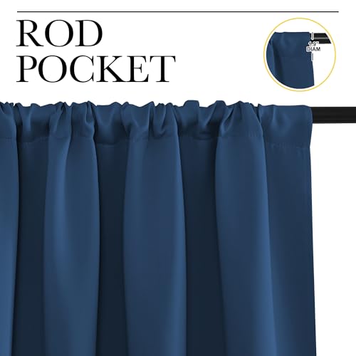 NICETOWN Moroccan Blue Blackout Curtains, 29" x 40" | Room Darkening Drapes