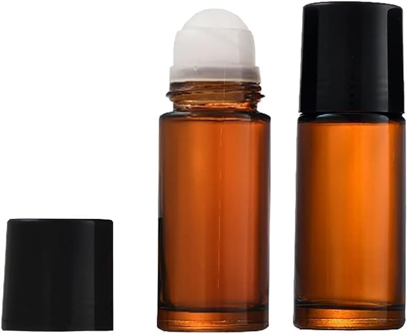 30ml Brown Glass Essential Oil Roller Bottles 2 Pcs Refillable