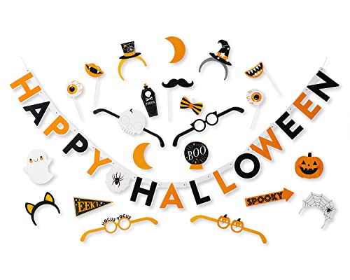 Halloween Photo Booth Kit with 22 Props & Banner - American Greetings