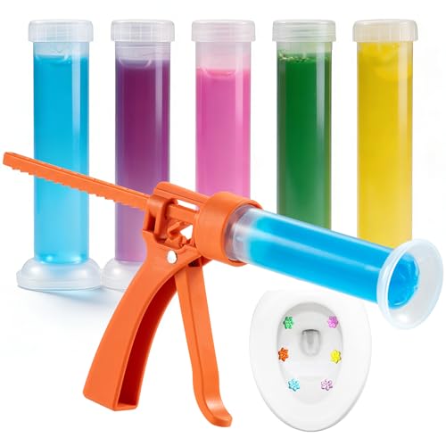 Li & Zhao Toilet Gel Stamps - 5 Pack with Flower Designs & Scents