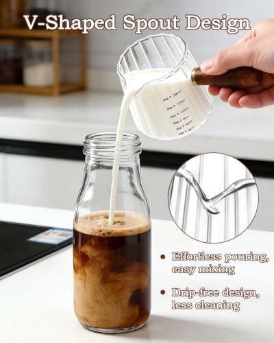 Cfyosnk 6oz Clear V-Spout Espresso Cups - Coffee Bar Essentials