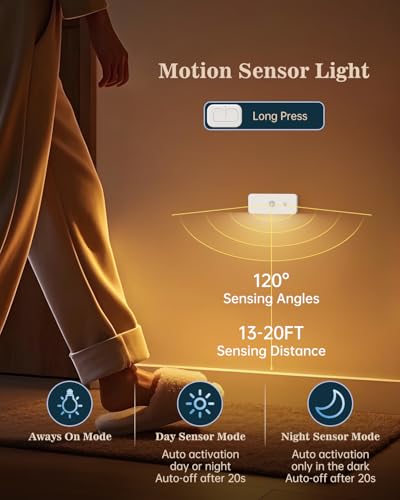 Yiliaw Rechargeable Motion Sensor Stair Lights - 2 Pack with Adjustable Brightness & 3 Color Temps