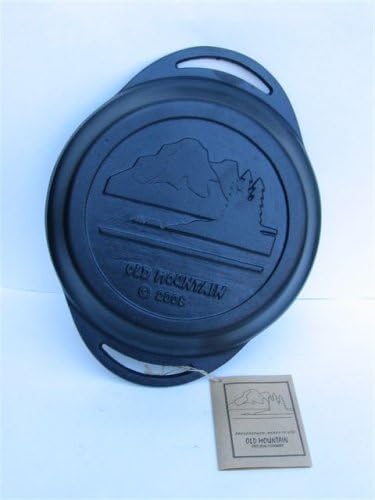 Old Mountain Cast Iron Pie Pan - Pre-Seasoned 12 x 9.5 x 2 Inches for Perfect Baking