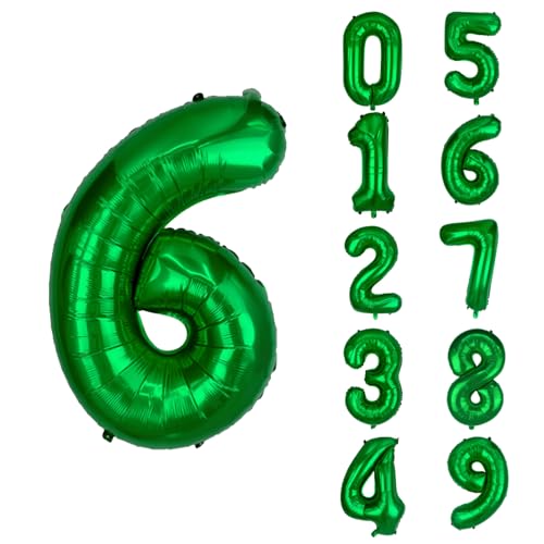 40 Inch Number 6 Foil Balloon for Birthday & Celebration - Green