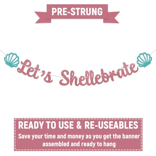 Let's Shellebrate Banner - Mermaid Bridal Shower Party Decor