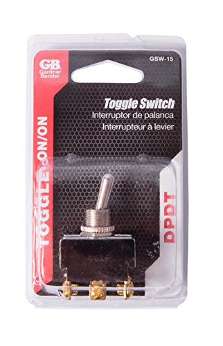 Gardner Bender Heavy-Duty Double Pole Single Throw Toggle Switch 20A/125V AC, ON-OFF, Screw Terminals, Pack of 1 - Model GSW-15