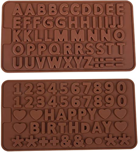 Mini Alphabet & Number Silicone Molds - 2 Pack for Cake Decorating