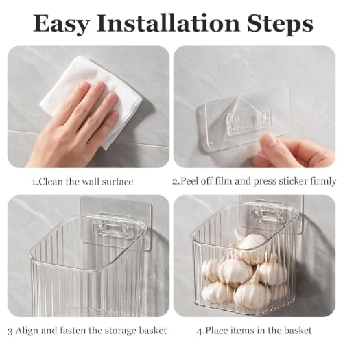 CasaVibe 4 Pack Clear Stackable Storage Bins for Pantry & Desk Organization