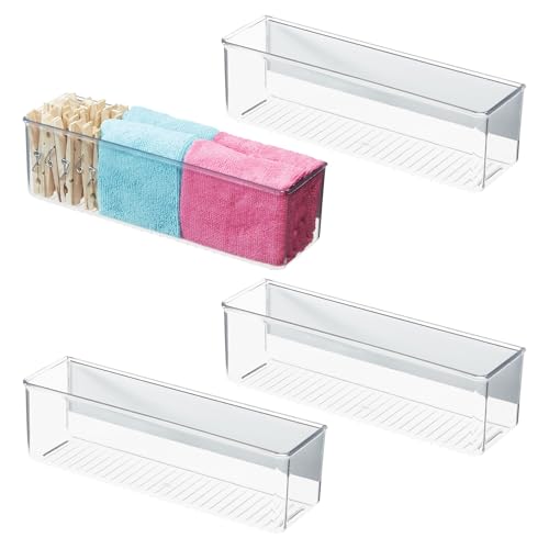 iDesign Magnetic Clear Plastic Organizer Bins - Medium, 4-Pack