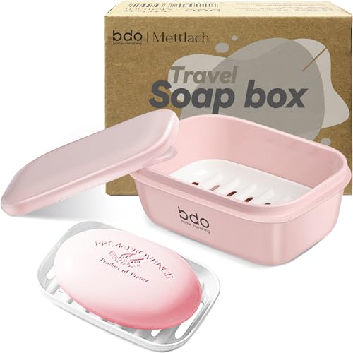 Doter Leakproof Travel Soap Case with Drainage Tray - Pink