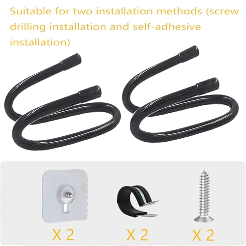 Universal Wall-Mount Hair Dryer Holder - Adjustable Metal Rack (2 Pack)