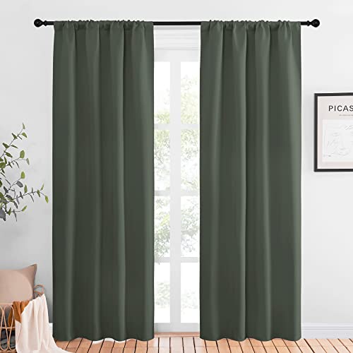 NICETOWN Blackout Curtains Dark Mallard 42x84 Inch, 2 Panels, All Season Thermal Insulated