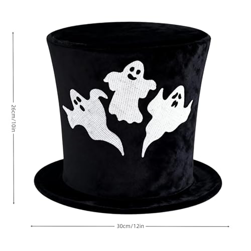 Halloween Tree Topper Hat Black Velvet with Ghost Decoration - Variation of THIS listing