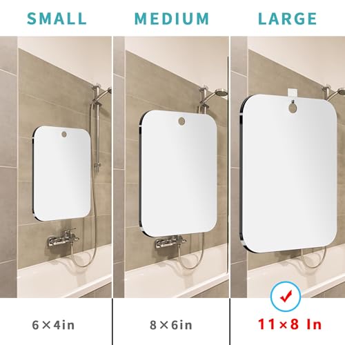 Fogless Shower Mirror for Shaving - 6x4 Inch Shatterproof Handheld Mirror