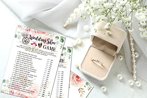 Wedding Shoe Game Cards - Floral Bridal Shower Game Set (30 Pack)