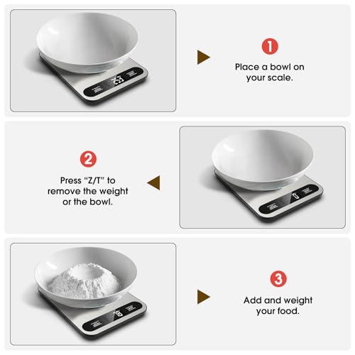 Mik-Nana Digital Kitchen Food Scale, 22lb Capacity with Tare Function