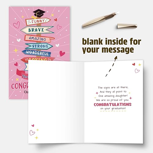 Funny Graduation Card for Daughter - Proud of You Gift from Mom and Dad