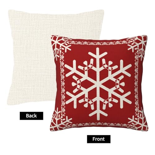 NIDITW Set of 2 Red Wine Snowflakes Throw Pillow Covers 18x18