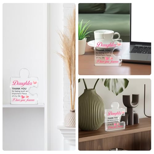 Acrylic Puzzle Piece Desk Sign - Daughter Birthday and Graduation Gift