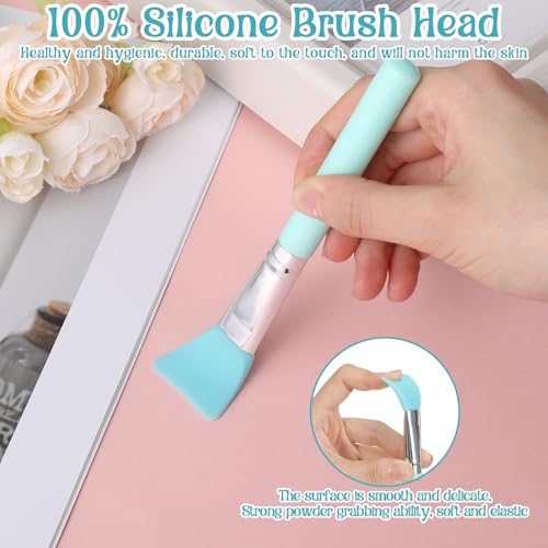 Bremorou 7Pcs Silicone Face Mask Brush Set - Green Jelly Applicators
