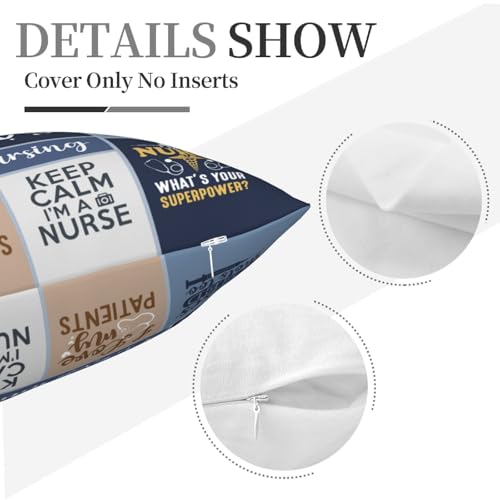 IYUBOFU Nurse Throw Pillow Cover 18x18 Inches - Appreciation Gift for Women, Graduation & Nurse Practitioner