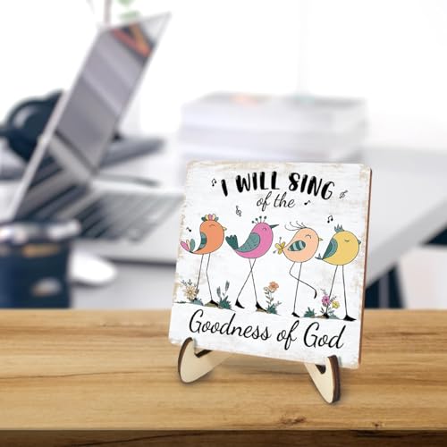 Inspirational Christian Wood Sign for Women - Rustic Desk Decor