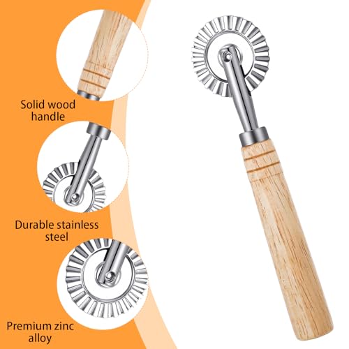 Quilax Pasta Wheel Cutter - Durable Ravioli Cutter with Roller
