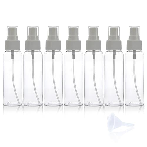 7 Pack 30ml Clear Plastic Spray Bottles Refillable Travel Containers