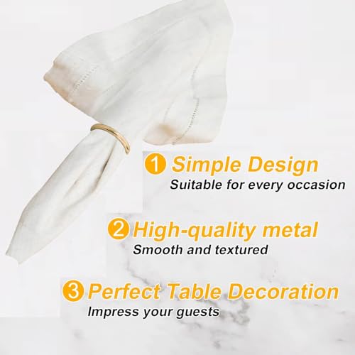 10 Pcs Gold Stainless Steel Napkin Rings - Elegant Table Decor