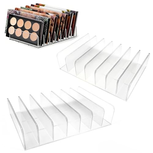 7-Slot Acrylic Eyeshadow Palette Organizer - 2 Pack