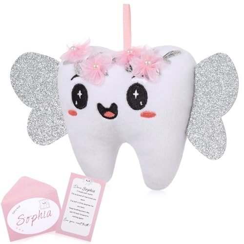 Tooth Fairy Pillow Kit with Plush Doll, Keepsake Pocket and 10 Note Cards
