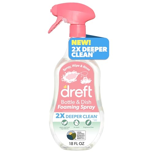 Dreft Foaming Baby Bottle and Dish Cleaning Spray, 18 Fl Oz