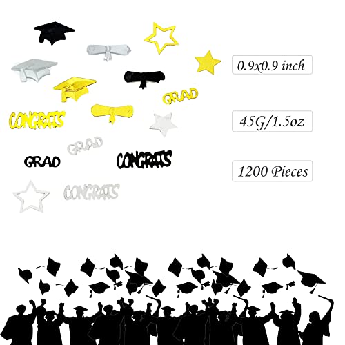 Graduation Confetti Sprinkles - Metallic Foil Party Decor 1200 Pieces
