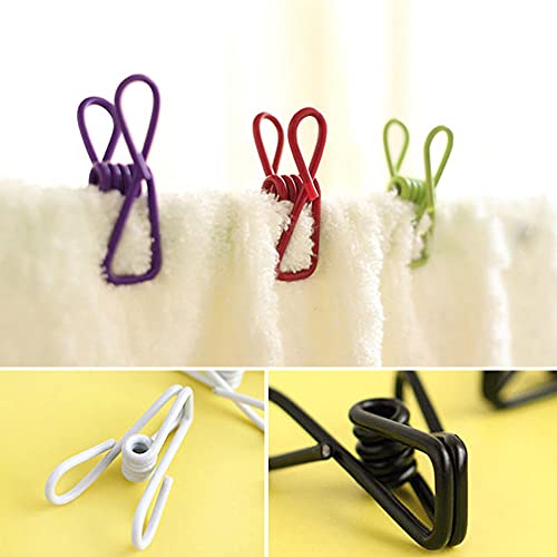 50 Pack Vinyl-Coated Steel Utility Clips for Laundry & Crafts