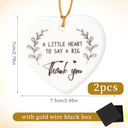 2pcs Ceramic Heart Plaque Set - Thank You Friendship Gift