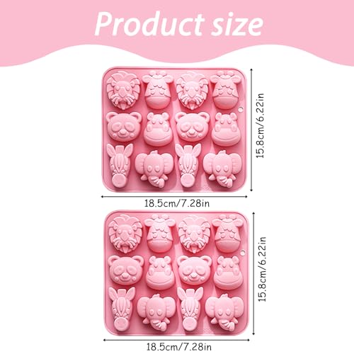 Animal Silicone Molds Set of 2 - 12 Cavity for Chocolate & Candy