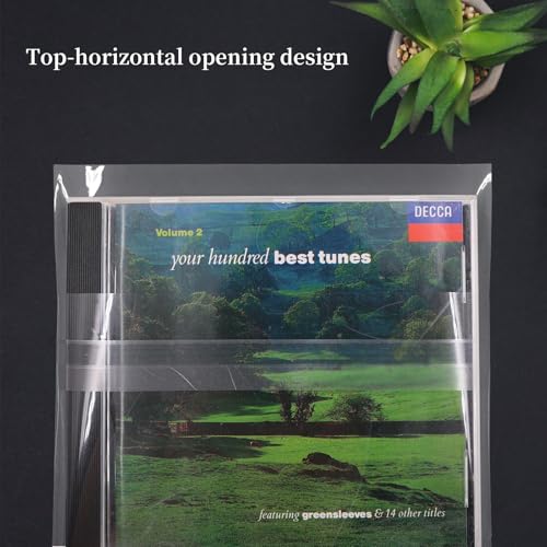 50-Pack CD & DVD Protective Sleeves - Clear Plastic Storage Envelopes