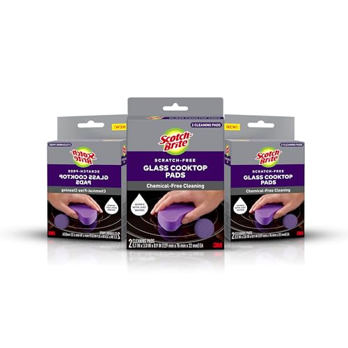 Scotch-Brite Glass Cooktop Cleaning Pads, Scratch-Free Scrubbers - 6 Pack