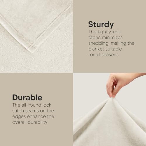 Utopia Bedding Ultra Soft Fleece Throw Blanket - Linen 50x60 Inch