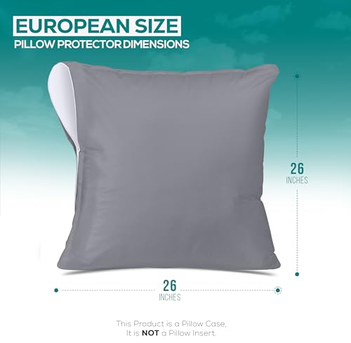 Utopia Bedding Set of 2 Gray Pillow Protectors 26x26 Inches