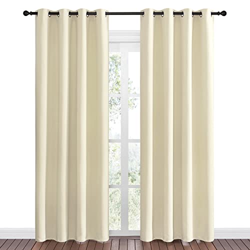 NICETOWN Beige Room Darkening Curtains 86" Long, 55" Wide, Pack of 2