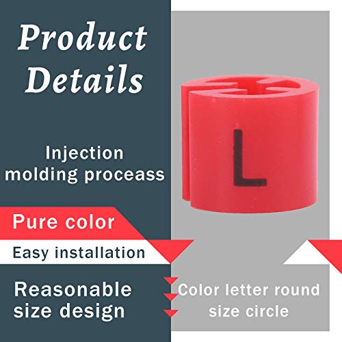 Swpeet 150Pcs Size L Red Plastic Hanger Size Markers for Clothing Racks