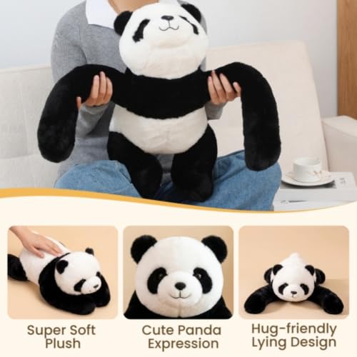 Ytterbium Panda Stuffed Animal 11.8in, Ultra-Soft Hugging Plush Pillow