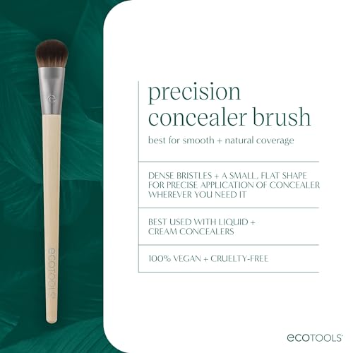 EcoTools Precision Concealer Makeup Brush - Dense Bristles for Under Eye