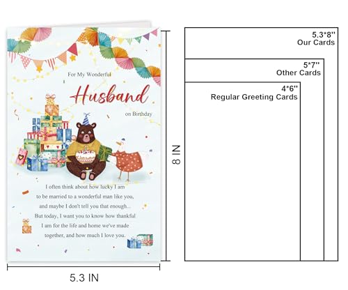 Romantic Birthday Card for Husband - Sweet Keepsake Card