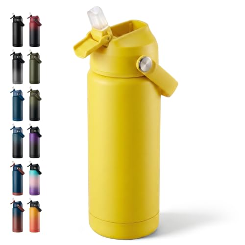 Fijinhom 18oz Insulated Stainless Steel Water Bottle with Straw