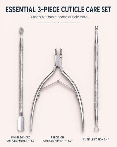 Plamyi Cuticle Trimmer and Pusher Set - Stainless Steel Manicure Pedicure Tools
