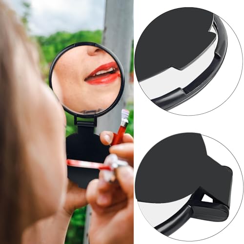 Tenalleys Mini Round Folding Pocket Mirror 4-Pack Black