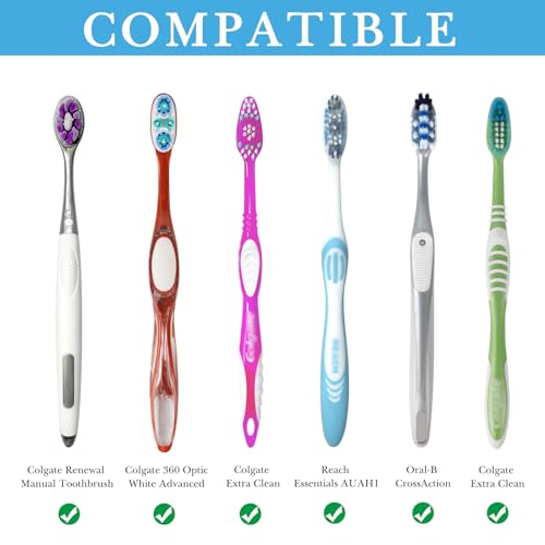 Linkidea Wall Mounted Toothbrush Holder with Cover - 5 Slots Organizer for Bathroom