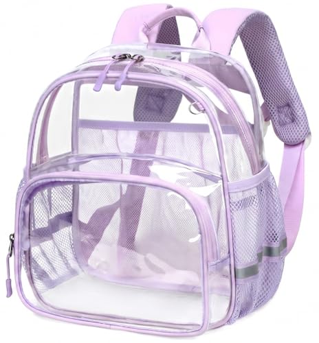 Bluboon Mini Purple Clear Backpack for Stadium Events and Daily Use 12x6x12